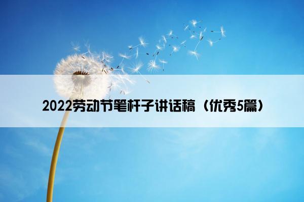 2022劳动节笔杆子讲话稿（优秀5篇）