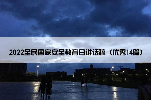 2022全民国家安全教育日讲话稿（优秀14篇）