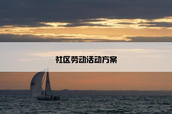 社区劳动活动方案