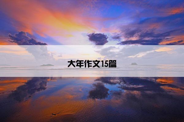 大年作文15篇 大年作文15篇