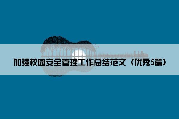 加强校园安全管理工作总结范文（优秀5篇）