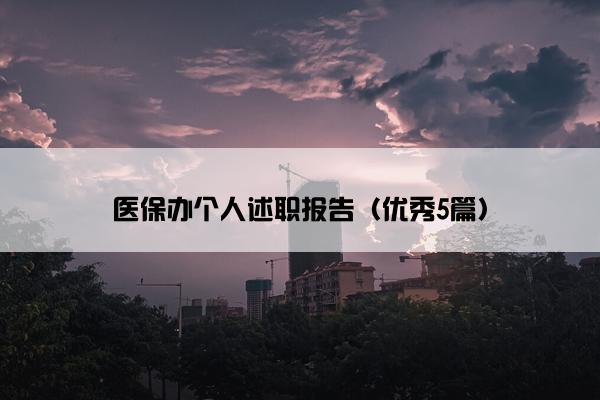 医保办个人述职报告（优秀5篇）