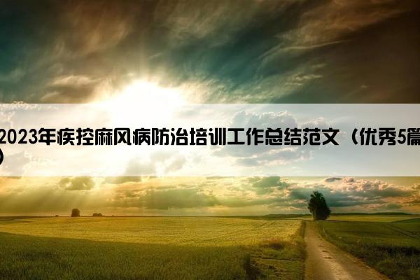 2023年疾控麻风病防治培训工作总结范文（优秀5篇）