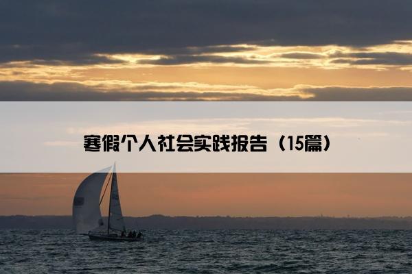 寒假个人社会实践报告（15篇）