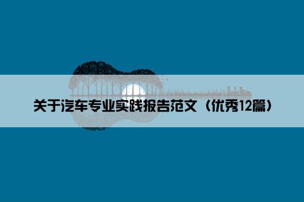 关于汽车专业实践报告范文（优秀12篇）