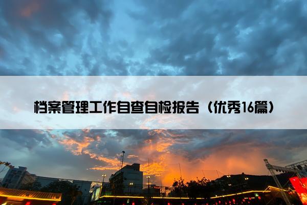 档案管理工作自查自检报告（优秀16篇）
