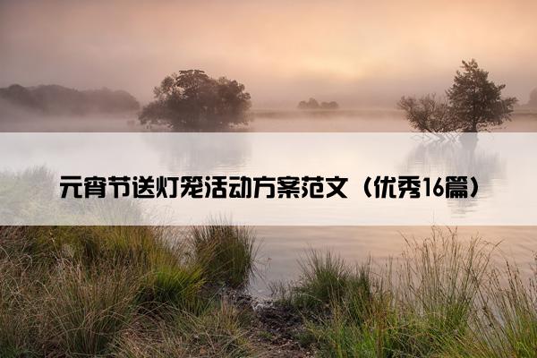 元宵节送灯笼活动方案范文（优秀16篇）