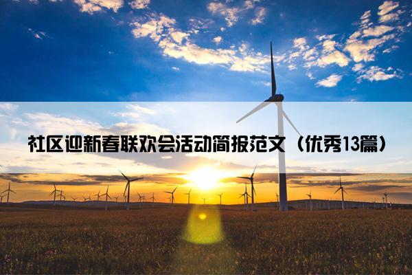 社区迎新春联欢会活动简报范文（优秀13篇）