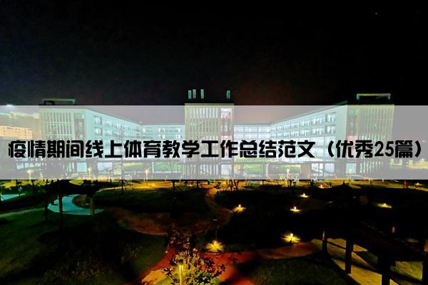 疫情期间线上体育教学工作总结范文（优秀25篇）