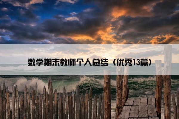 数学期末教师个人总结（优秀13篇）