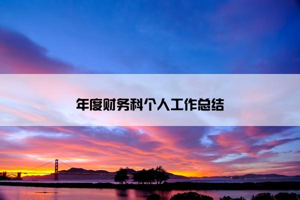 年度财务科个人工作总结