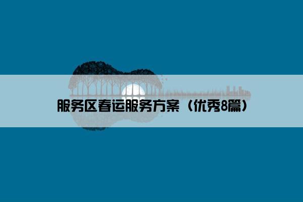 服务区春运服务方案（优秀8篇）