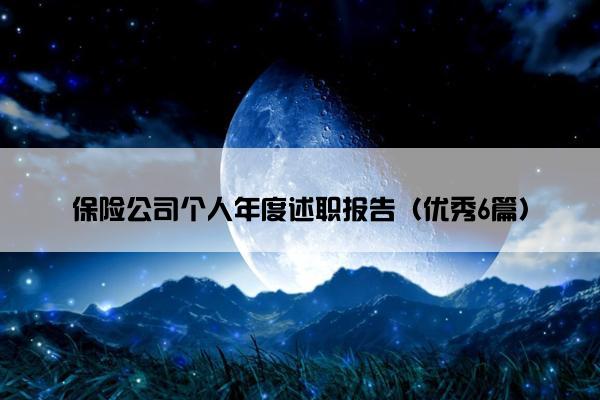 保险公司个人年度述职报告（优秀6篇）