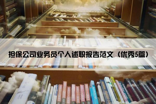 担保公司业务员个人述职报告范文（优秀5篇）