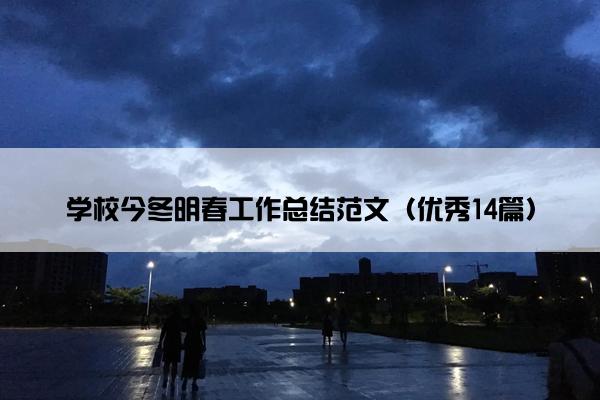 学校今冬明春工作总结范文（优秀14篇）