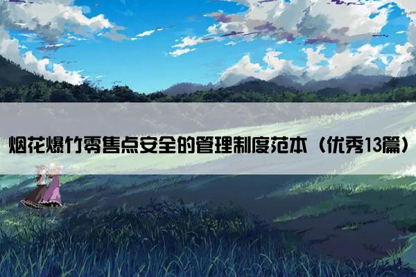 烟花爆竹零售点安全的管理制度范本（优秀13篇）