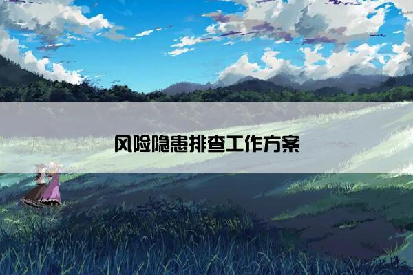风险隐患排查工作方案