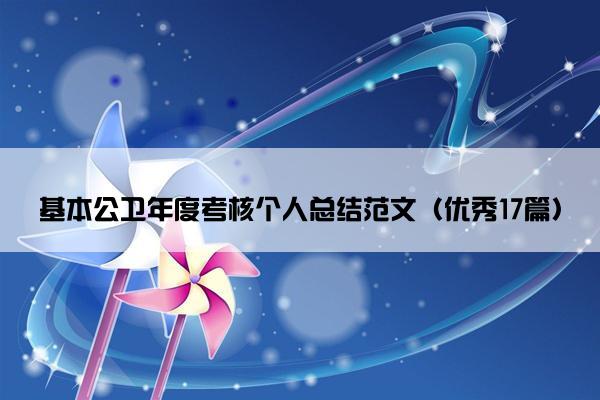 基本公卫年度考核个人总结范文（优秀17篇）