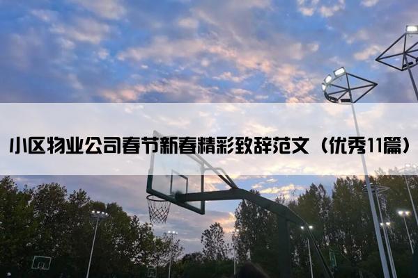 小区物业公司春节新春精彩致辞范文（优秀11篇）