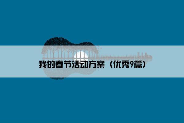 我的春节活动方案（优秀9篇）