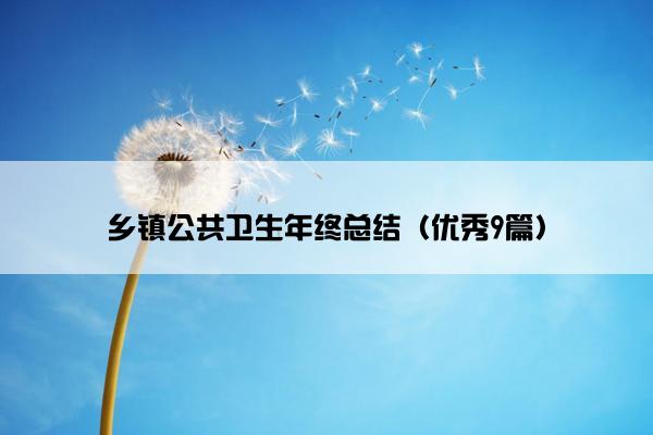 乡镇公共卫生年终总结(优秀9篇) 乡镇公共卫生年终总结(优秀9篇)