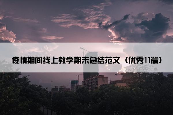疫情期间线上教学期末总结范文（优秀11篇）
