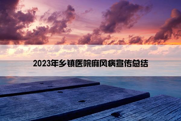 2023年乡镇医院麻风病宣传总结