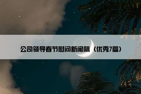 公司领导春节慰问新闻稿（优秀7篇）