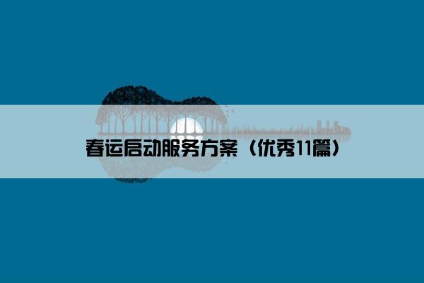 春运启动服务方案（优秀11篇）