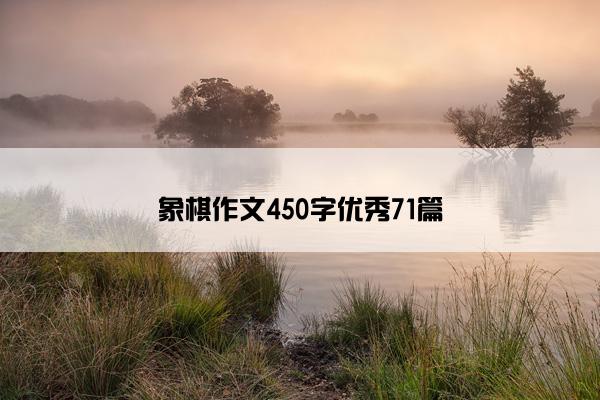 象棋作文450字优秀71篇