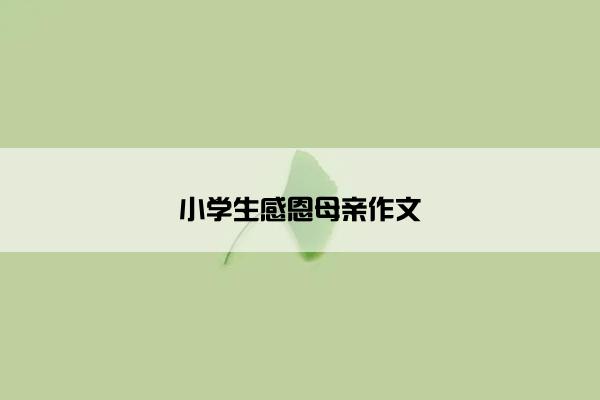 小学生感恩母亲作文
