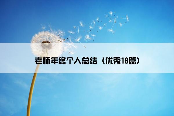 老师年终个人总结（优秀18篇）