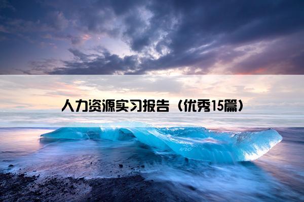 人力资源实习报告（优秀15篇）