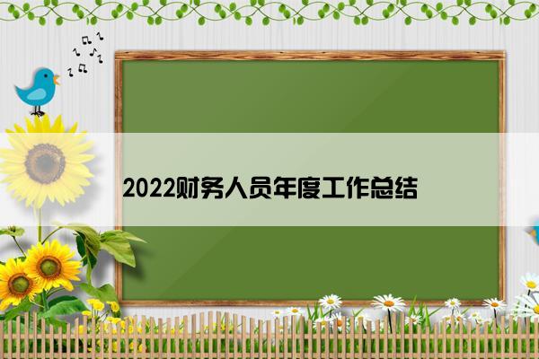 2022财务人员年度工作总结