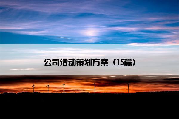 公司活动策划方案（15篇）