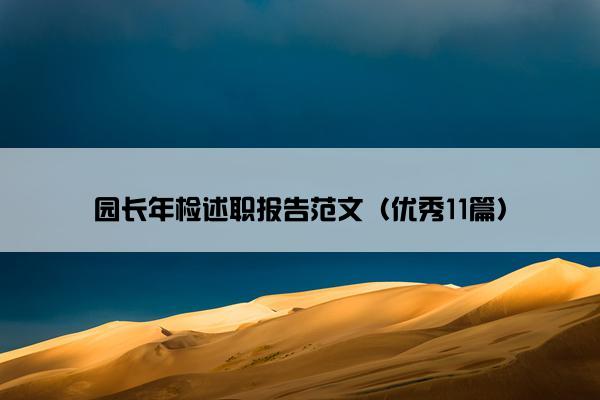 园长年检述职报告范文（优秀11篇）