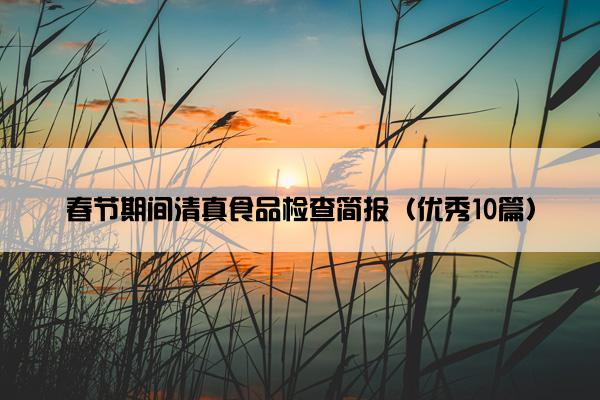 春节期间清真食品检查简报（优秀10篇）