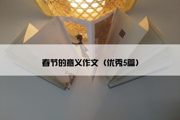 春节的意义作文（优秀5篇）