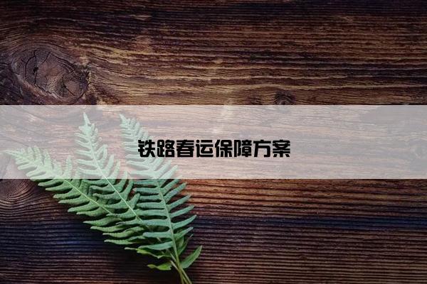 铁路春运保障方案