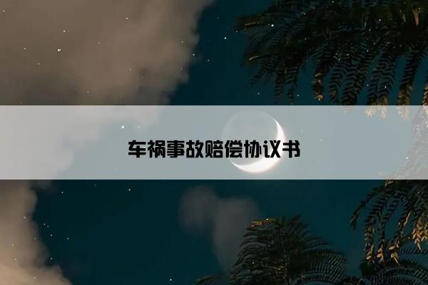 车祸事故赔偿协议书