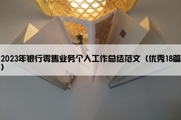 2023年银行零售业务个人工作总结范文（优秀18篇）