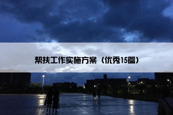 帮扶工作实施方案（优秀15篇）