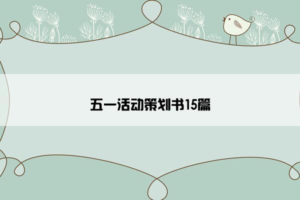 五一活动策划书15篇