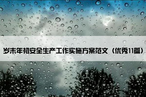 岁末年初安全生产工作实施方案范文（优秀11篇）