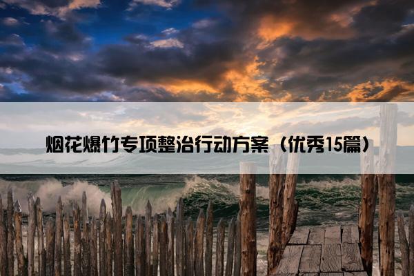 烟花爆竹专项整治行动方案（优秀15篇）