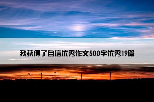 我获得了自信优秀作文500字优秀19篇
