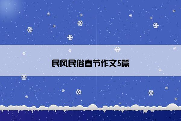民风民俗春节作文5篇