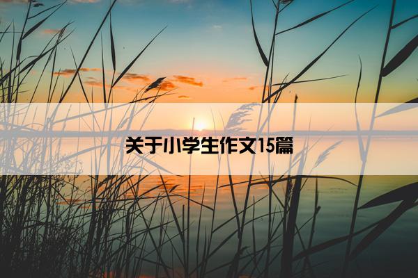 关于小学生作文15篇