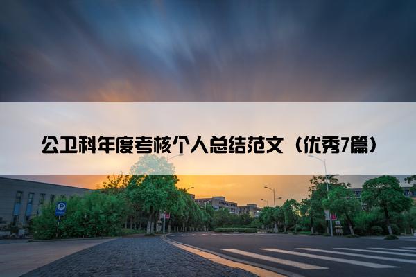 公卫科年度考核个人总结范文（优秀7篇）
