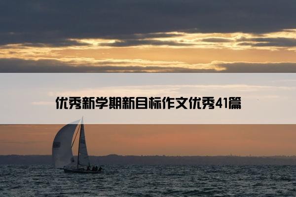 优秀新学期新目标作文优秀41篇